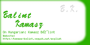 balint kamasz business card